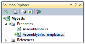AssemblyInfo.Template.cs - Solution Explorer