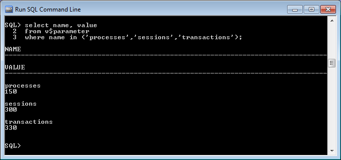 OracleXE - showing updated processes, sessions and transactions