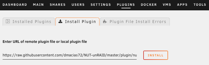 Install the Network UPS Tools (NUT) plugin